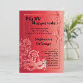 5x7マスカレードキンセアニェラ誕生日招待状 招待状 (スタンド正面)