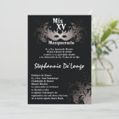 5x7マスカレードキンセアニェラ誕生日招待状 招待状 (スタンド正面)