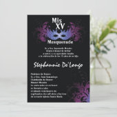 5x7マスカレードキンセアニェラ誕生日招待状 招待状 (スタンド正面)