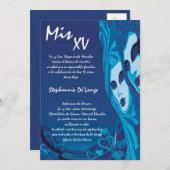 5x7マスカレードキンセアニェラ誕生日招待状 招待状 (正面/裏面)