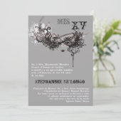 5x7マスカレードキンセアニェラ誕生日招待状 招待状 (スタンド正面)