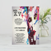 5x7マスカレードキンセアニェラ誕生日招待状 招待状 (スタンド正面)