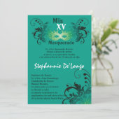 5x7マスカレードキンセアニェラ誕生日招待状 招待状 (スタンド正面)