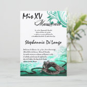 5x7マスカレード・キンセアニエラ・バースデー・インビテーション 招待状 (スタンド正面)