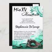 5x7マスカレード・キンセアニエラ・バースデー・インビテーション 招待状 (正面/裏面)