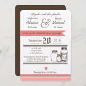 5x7メイスンジャー国素朴結婚式招待状 招待状 (正面/裏面)