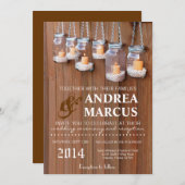 5x7メイソンJARキャンドルライトNIG結婚式招待状 招待状 (正面/裏面)