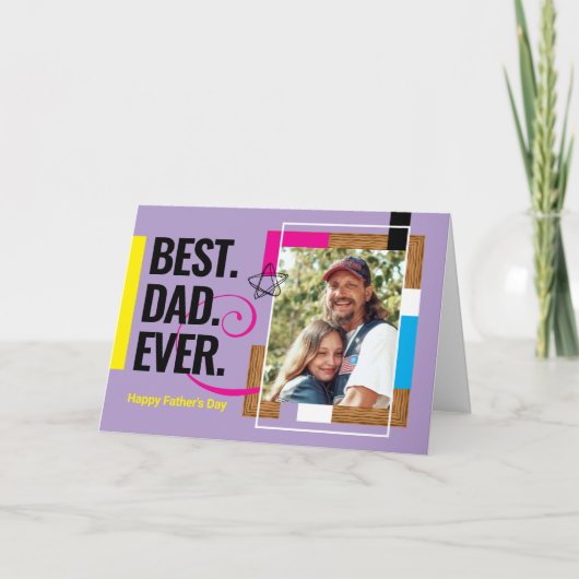 5x7モダンインチカスタムパパ写真お父さんのデイカード カード (正面)