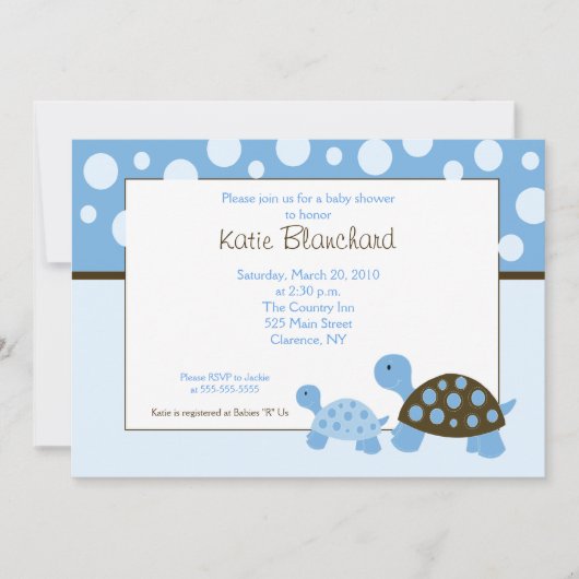 5x7モダンカメModern Dot Baby Shower 招待状 (正面)