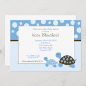 5x7モダンカメModern Dot Baby Shower 招待状 (正面/裏面)