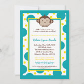 5x7モダンサルモダン赤ちゃんシャワー招待状 招待状 (正面)
