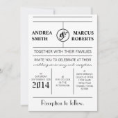 5x7モダンタイポグラフィ結婚式招待状 招待状 (正面)