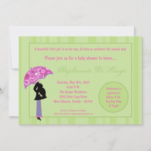 5x7モダンmomショッピングモダンベビーシャワー招待状 招待状 (正面)