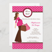 5x7モダンmomショッピングモダンベビーシャワー招待状 招待状 (正面/裏面)