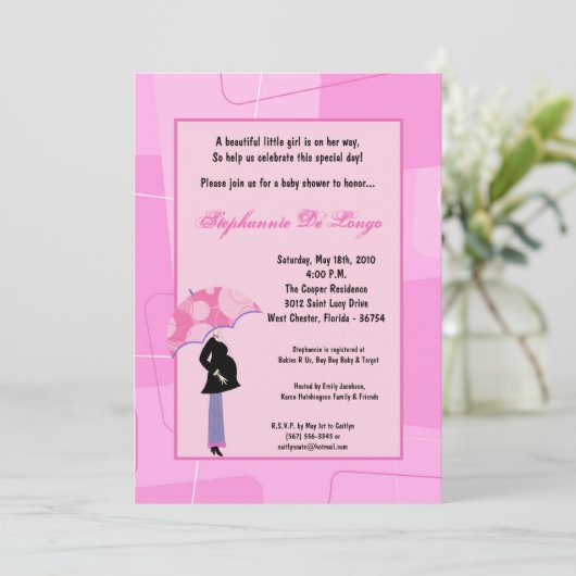 5x7モダンmomショッピングモダンベビーシャワー招待状 招待状 (スタンド正面)