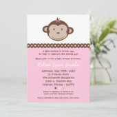 5x7モンキーガーリーモダンベビーシャワー招待状 招待状 (スタンド正面)