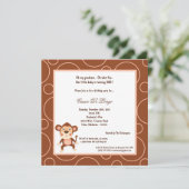 5x7モンキーポックドット誕生日パーティー招待状 招待状 (スタンド正面)