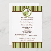 5x7ライトグリーンレディーバグ誕生日パーティー招待状 招待状 (正面/裏面)