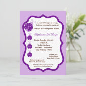 5x7ライトパープルレディーバグベビーシャワー 招待状 (スタンド正面)