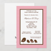 5x7ライトピンクの鳥の赤ちゃんシャワー 招待状 (正面/裏面)