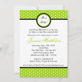5x7ライムグリーン水玉模様ベビーシャワー招待状 招待状 (正面)