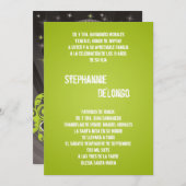 5x7ライムグリーンDJターンテーブルキンセアニェラ招待状 招待状 (正面/裏面)