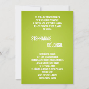 5x7ライムグリーンDJターンテーブルキンセアニェラ招待状 招待状