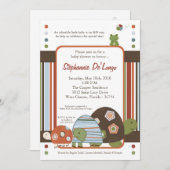 5x7ラグーナタートルフロッグビーベビーシャワー招待状 招待状 (正面/裏面)
