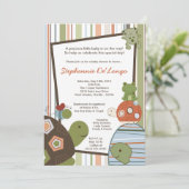 5x7ラグーナタートルフロッグビーベビーシャワー招待状 招待状 (スタンド正面)