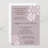 5x7ラベンダーパープルフラワーベビーシャワー招待状 招待状 (正面/裏面)