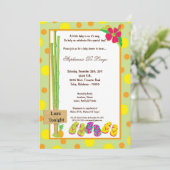 5x7ルアウ（ハワイ式宴会）のベビーシャワーの招待状 招待状 (スタンド正面)