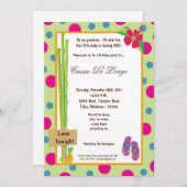 5x7ルアウ（ハワイ式宴会）の誕生会の招待 招待状 (正面/裏面)