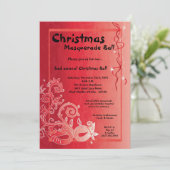 5x7レッドマスカレードクリスマス招待状 招待状 (スタンド正面)