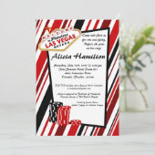 5x7レッド&ブラックラスベガスバチェロレッテ招待状 招待状 (スタンド正面)