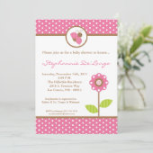 5x7レディーバグ春昆虫ベビーシャワー招待状 招待状 (スタンド正面)