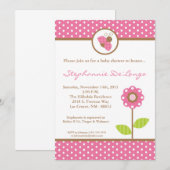 5x7レディーバグ春昆虫ベビーシャワー招待状 招待状 (正面/裏面)