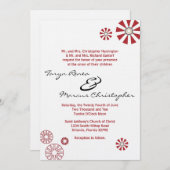 5x7レトロディスクフラワーリネン結婚式招待状 招待状 (正面/裏面)