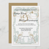 5x7ヴィンテージ鳥フィウリッシュ結婚式招待状 招待状 (正面/裏面)