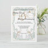 5x7ヴィンテージ鳥フィウリッシュ結婚式招待状 招待状 (スタンド正面)