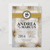 5x7ヴィンテージPinのタックの生地の結婚式招待状 招待状 (正面)