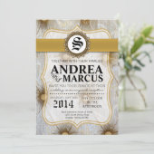 5x7ヴィンテージPinのタックの生地の結婚式招待状 招待状 (スタンド正面)