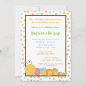 5x7三重の幼虫みみずのベビーシャワーの招待状 招待状 (正面)