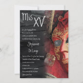 5x7仮面舞踏会のキンセアニェラの誕生日の招待状 招待状 (正面)