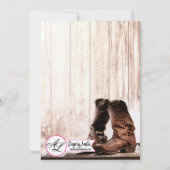 5x7写真の誕生発表アーミーブーツ国ru 案内状 (裏面)