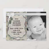 5x7写真の誕生発表陸軍OCP迷彩柄制服 案内状 (正面)