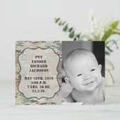 5x7写真の誕生発表陸軍OCP迷彩柄制服 案内状 (スタンド正面)