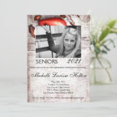 5x7写真卒業パーティー招待状カントリーウッド 招待状 (スタンド正面)