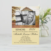 5x7写真卒業パーティー招待状サンセットバーン 招待状 (スタンド正面)