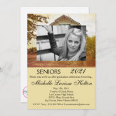 5x7写真卒業パーティー招待状サンセットバーン 招待状 (正面/裏面)