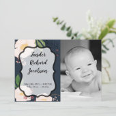 5x7写真誕生のお知らせ陸軍ベビーピンクコスモス 案内状 (スタンド正面)